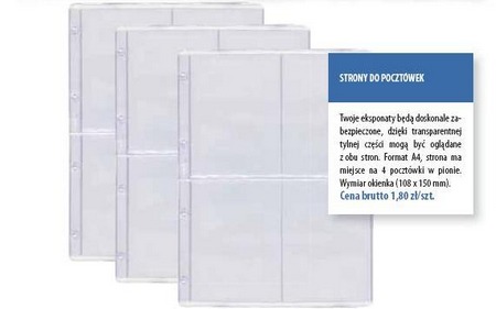 Strony na pocztówki - format A4